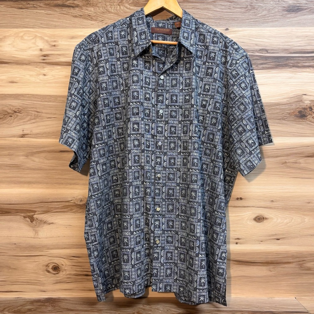 Tori Richards 100% cotton lawn Hawaiian print short sleeve shirt size XXLT